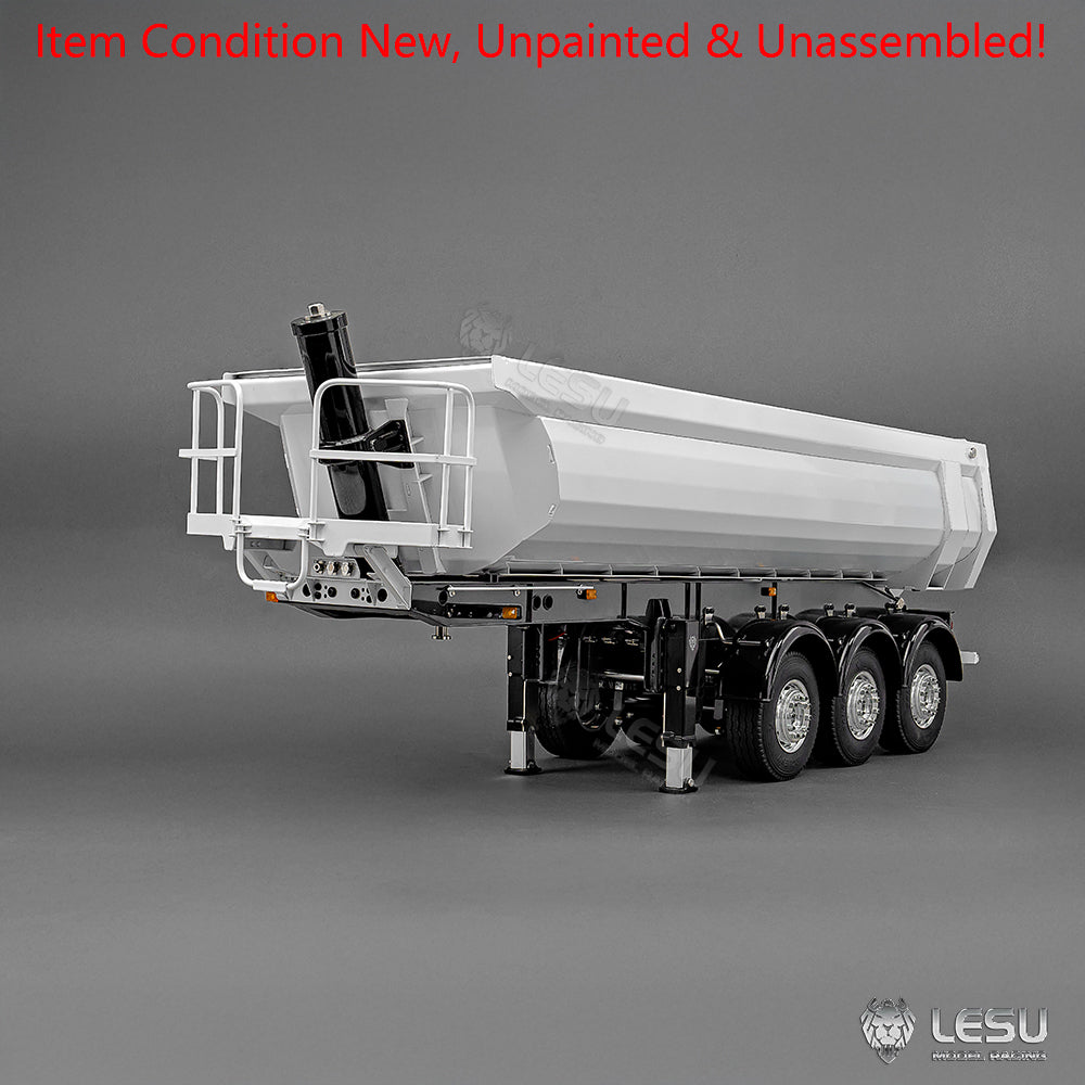 LESU 3Axles Metal 1/14 RC Hydraulic Dump Trailer for TAMIYA Tractor Truck Radio Controlled Lorry Car R620 R770S FH12 Vehicle