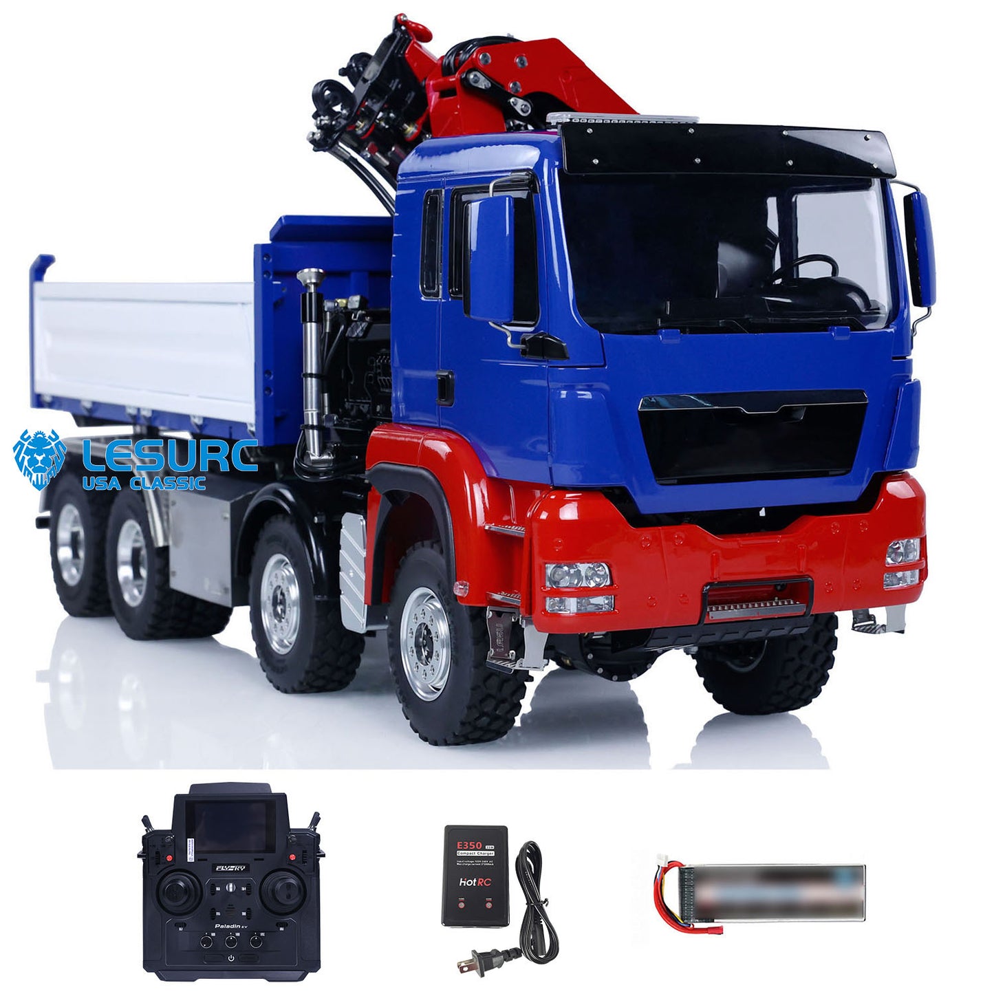 1/14 LESU 8X8 RC Hydraulic Crane Dump Truck Remote Control Dumper Car RTR Tipper Painted Assembled Hobby Models DIY