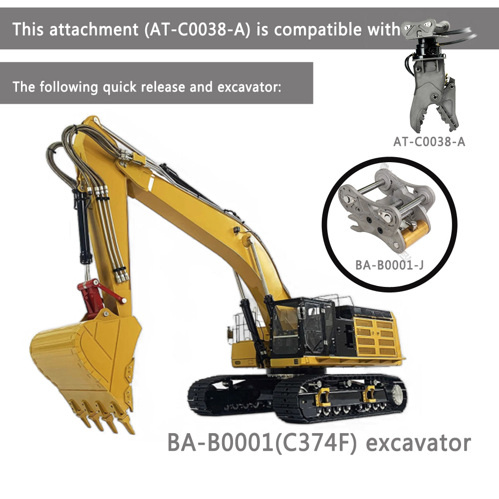 LESU Metal Upgraded Accessories Crusher Pliers Sprockets Bucket Slector Grab Metal Tracks for 1/14 RC 374 Excavator Digger Construction Truck