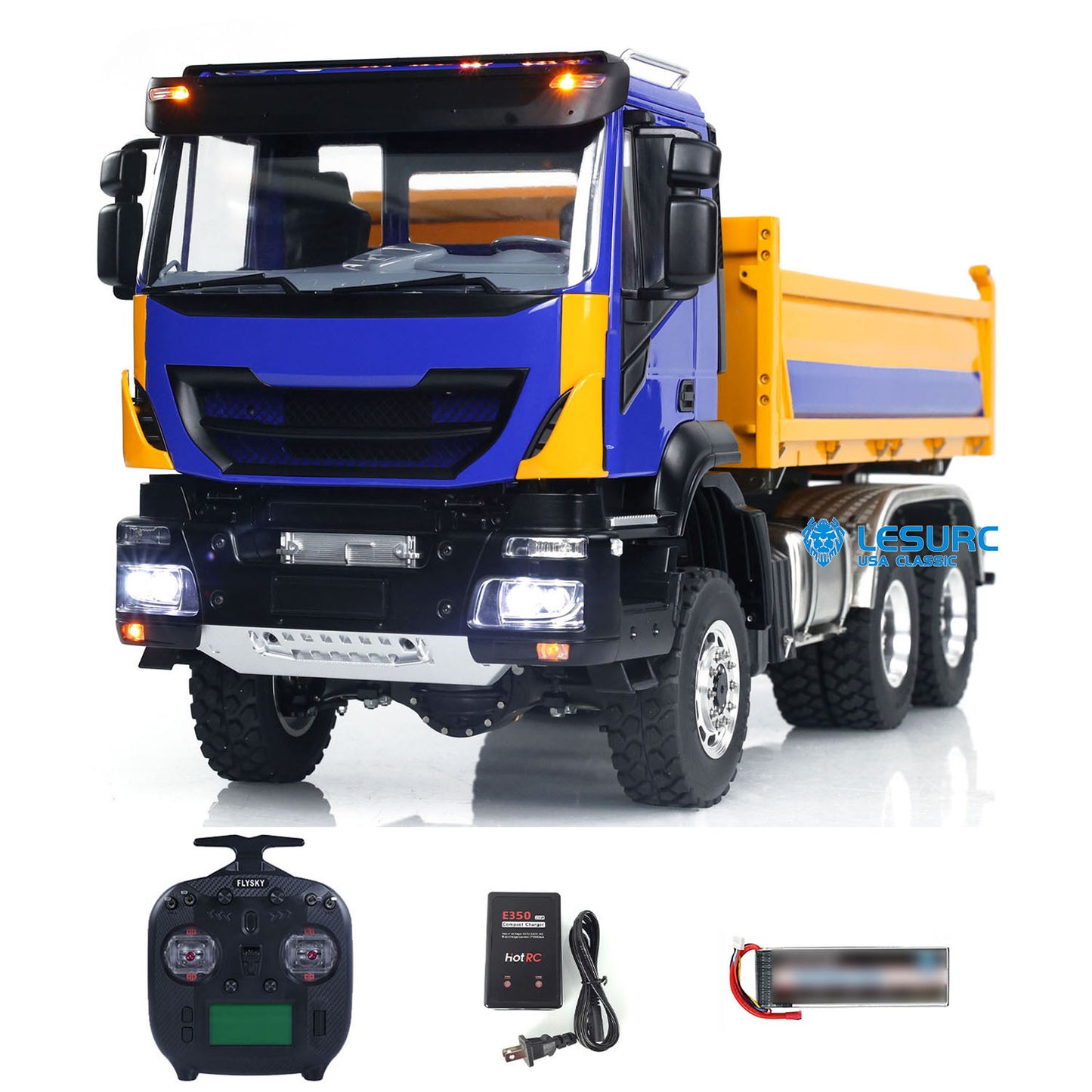 LESU A0009 1/14 Metal 6x6 RC Hydraulic Dump Truck with FlySky I6S Radio Controller 3 Speed Transmission for Model Enthusiast