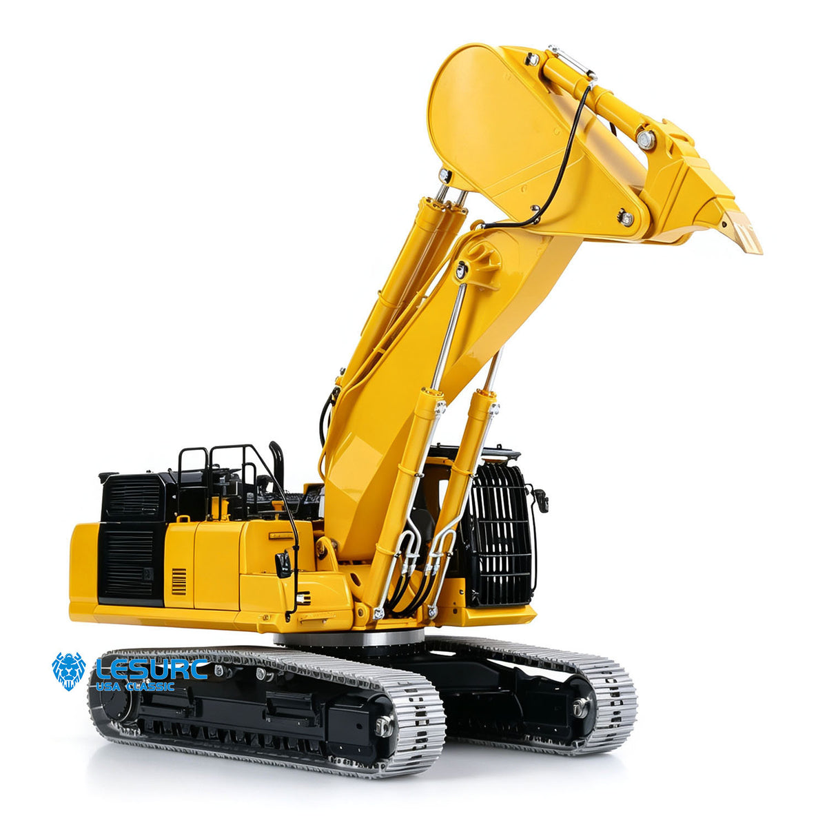 LESU PC500 1/14 RC Metal Excavator B0020 Model Hydraulic Crawler Digger with Rock Arm Light System 3CH Valve Brushless Motor ESC