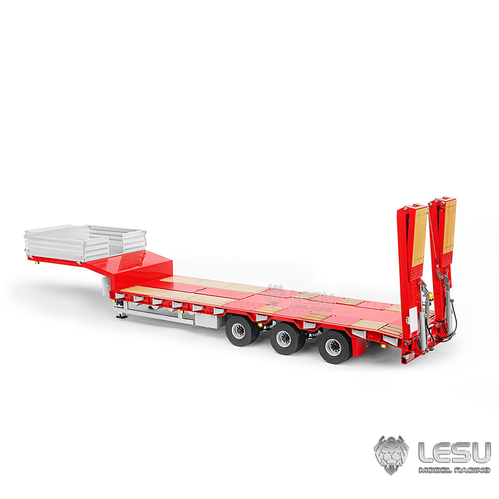 LESU 1/14 Hydraulic Lifting Tailboard Metal Trailer for RC Tractor Truck Lorry Emulated Construction Vehicle Model Lights Pump ESC