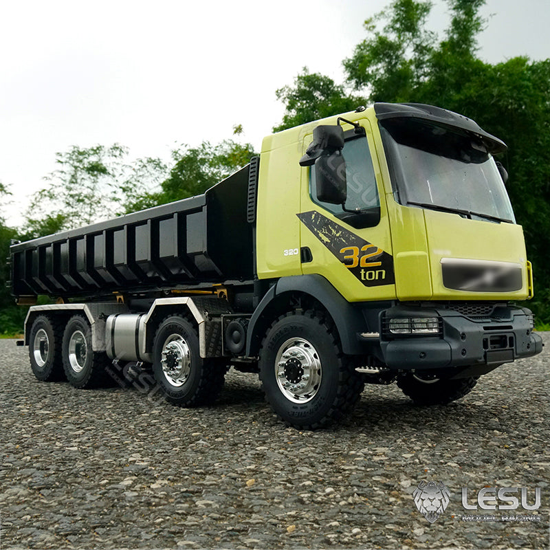 LESU 1/14 8x8 for Truck Hydraulic Radio Controlled Dumper Roll On/Off Tipper Construction Vehicle Model Sound Light System