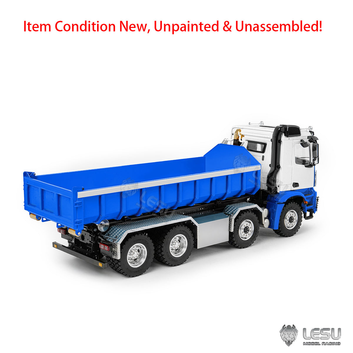 LESU Z0096 1/14 RC Hydraulic Roll Off Dump Truck with 8x8 Metal Chassis Telescopic Hook Lift 3 Speed Transmission Light Sound