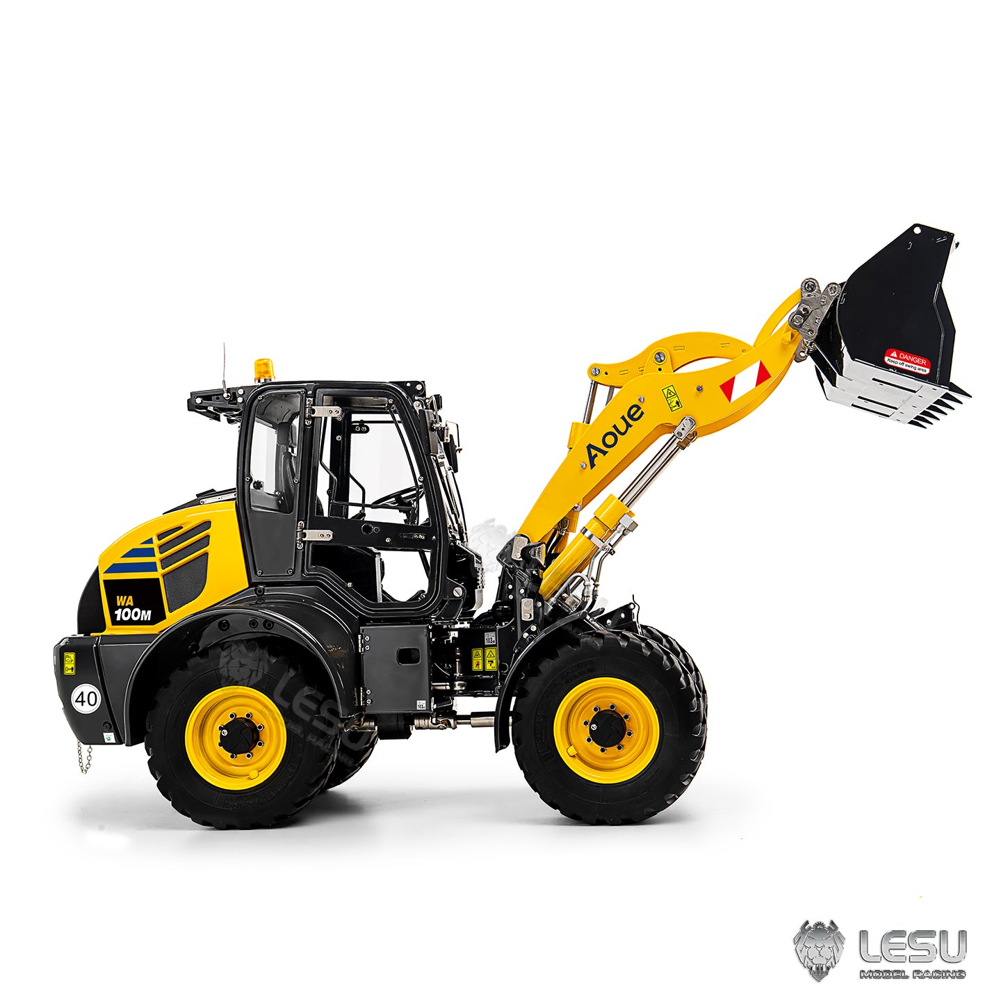 LESU 1/14 Metal RC Hydraulic Loader Aoue WA100M-8 4*4 RTR Remote Control Construction Vehicle Axle Lock Sound Light ST8 Radio