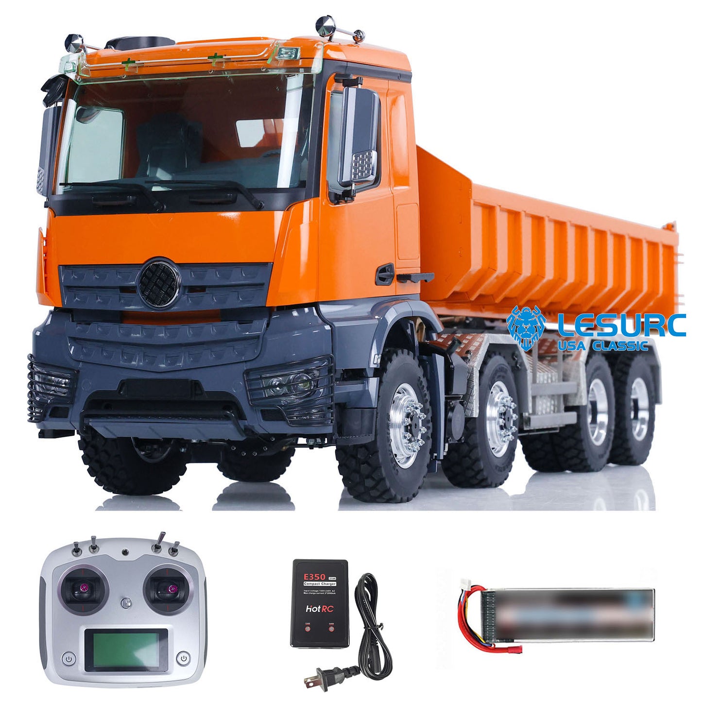 LESU 1/14 Metal RC Dump Truck 8x8 Remote Control Hydraulic Equipment Roll On/Off RTR Full-dump Cars Model K3363 Servo ESC