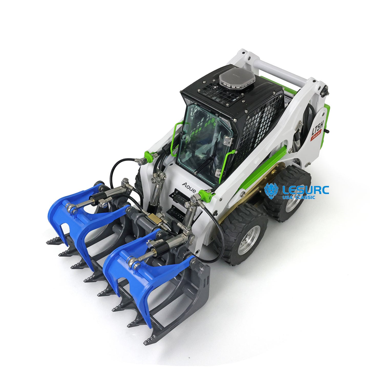 LESU Aoue LT5H 1/14 Metal RC Hydraulic Skid Steer Loader A0008 with FlySky I6S Radio Controller Light Sound for Engineering Vehicle Enthusiast