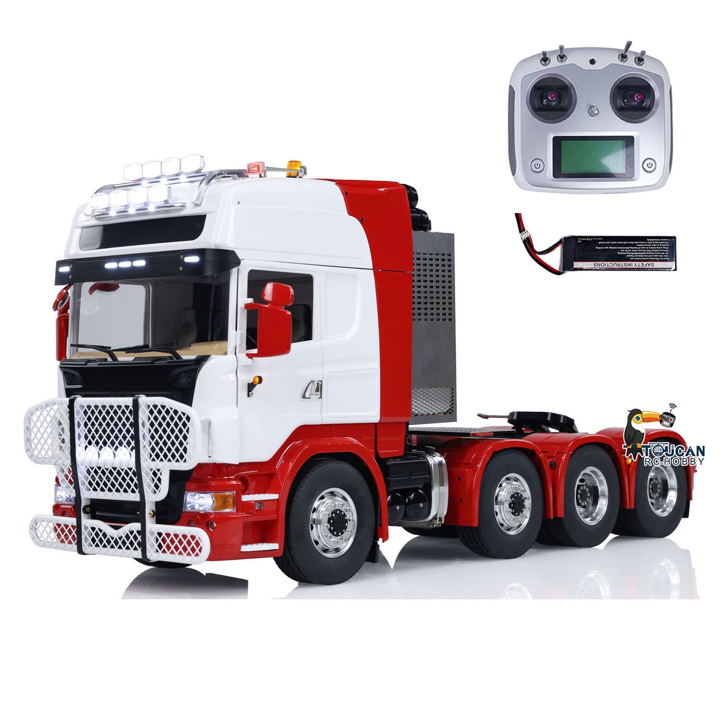 1/14 RC Tractor Truck Radio Control Car LESU 8X8 Metal Chassis Model 2-speed Transmission Light Sound
