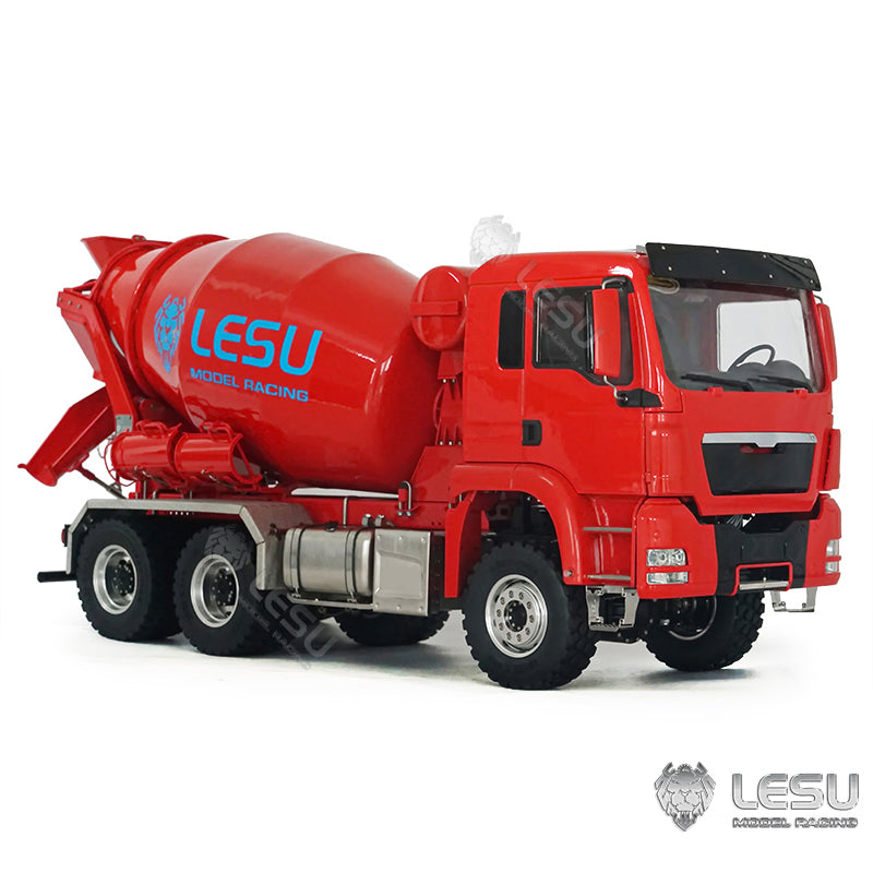 LESU 6x6 Metal 1/14 RC Mixer Truck for Remote Controlled Unpainted Agitating Lorry Concrete Car Model Motor Servo Sound Lights