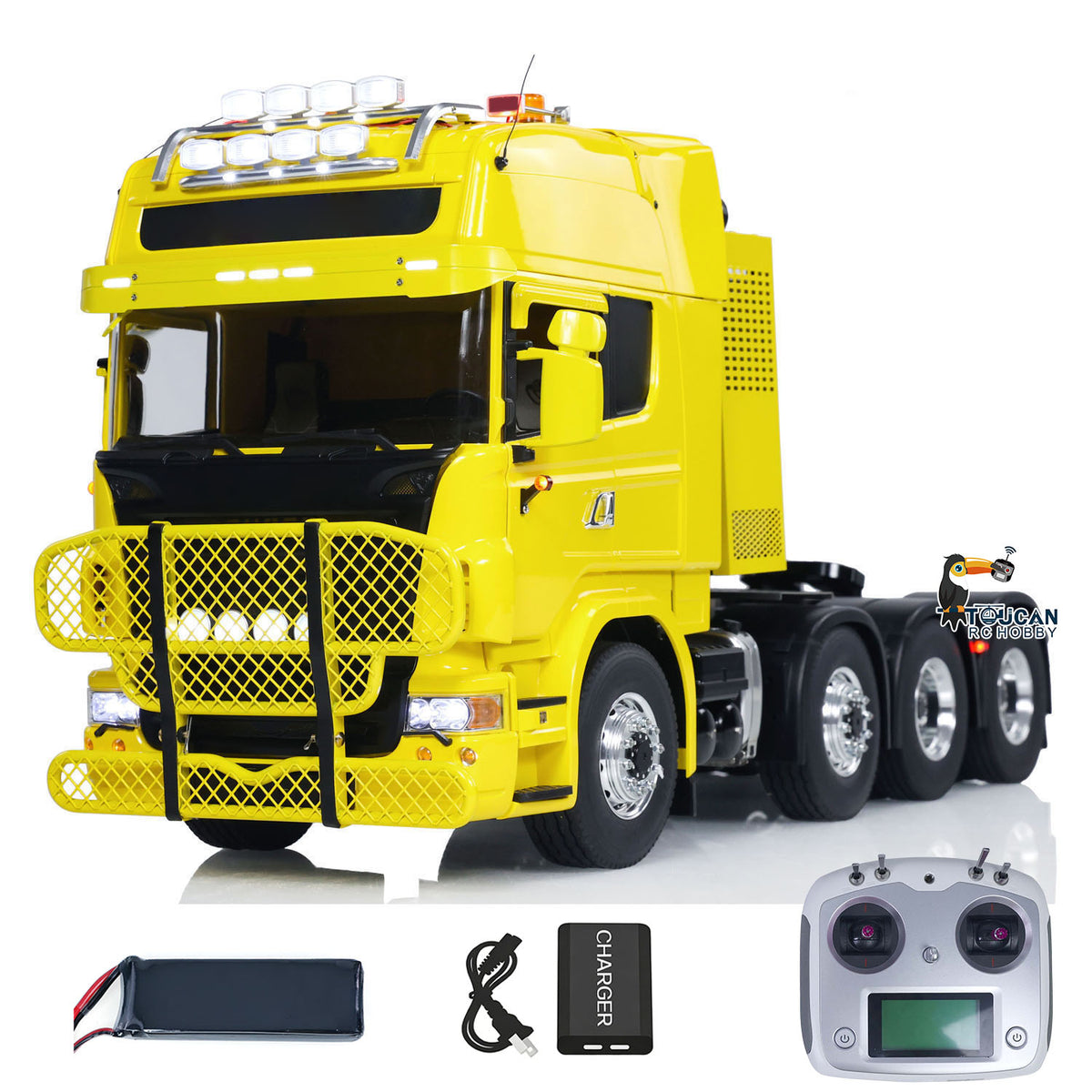 1/14 LESU 8X8 Metal Chassis RC Tractor Truck Radio Controlled Car Simulation Hobby Model Light Sound Equipment Rack