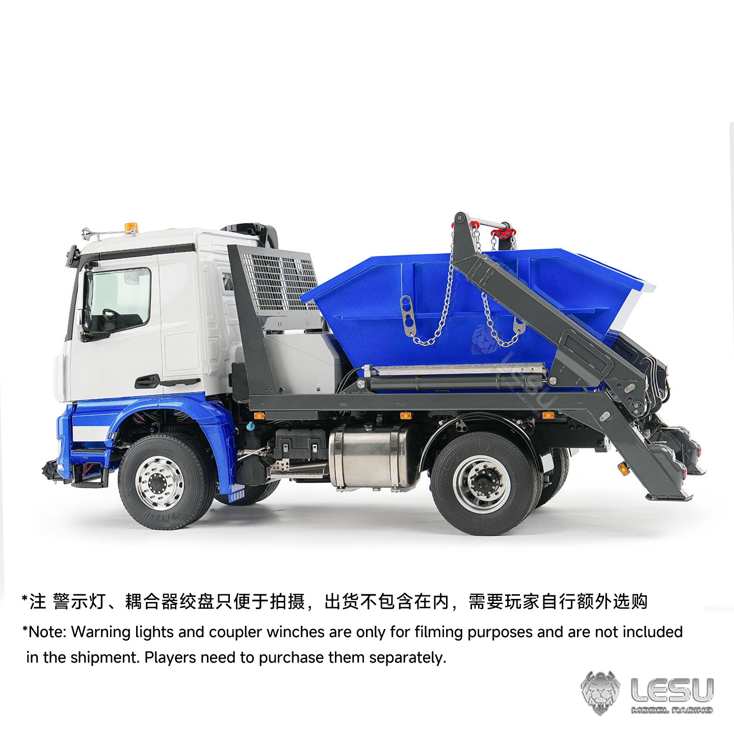 LESU 1/14 4X4 Skip Loader 3Speed 3363 MetalChassisRC Hydraulic Swing Arm Garbage Dump Truck Light Sound Hub Reduction Axle