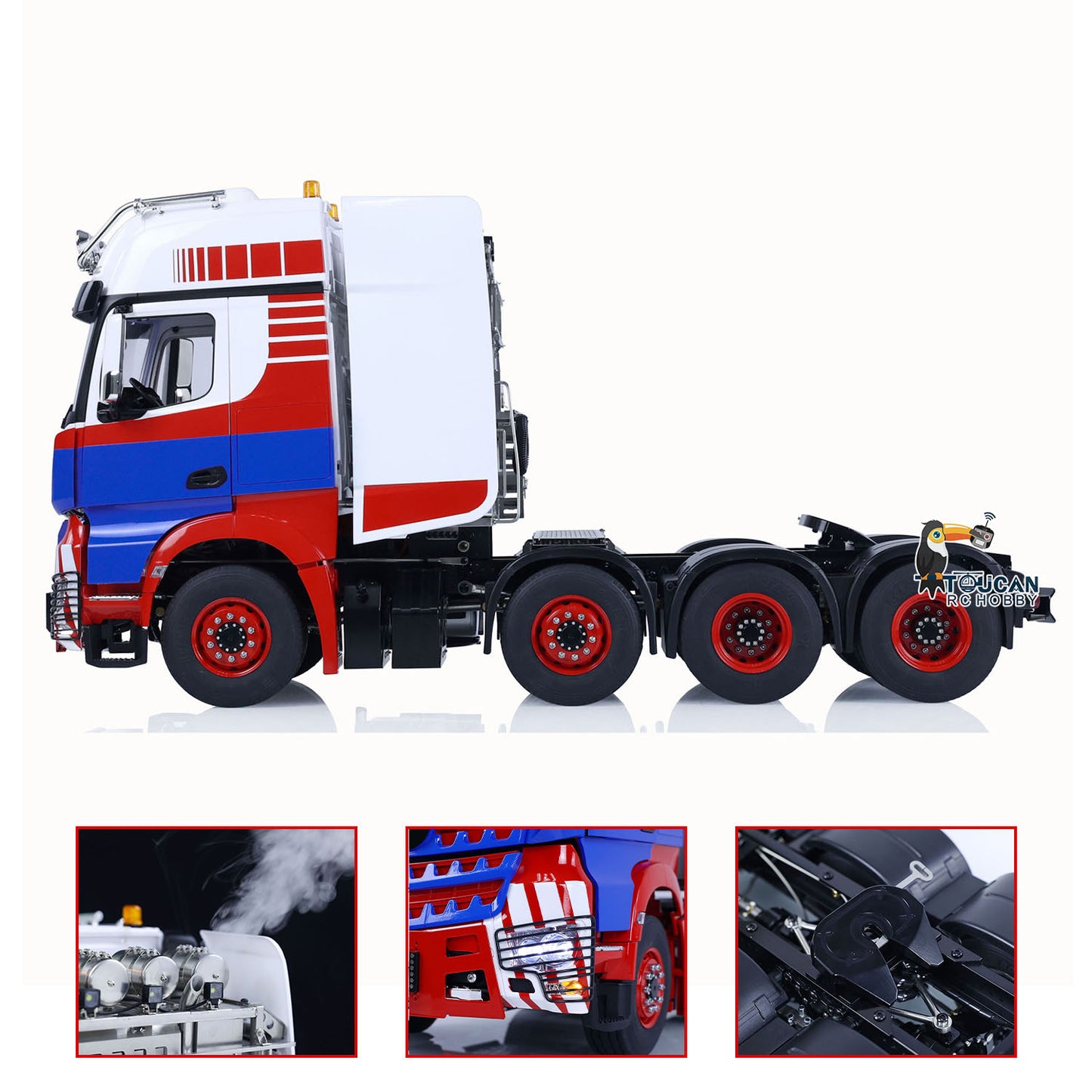 1/14 8x8 LESU RC Tractor Truck Radio Control Construction Vehicle DIY Electric Cars Metal Chassis Smoke Unit Sound 1851 3363