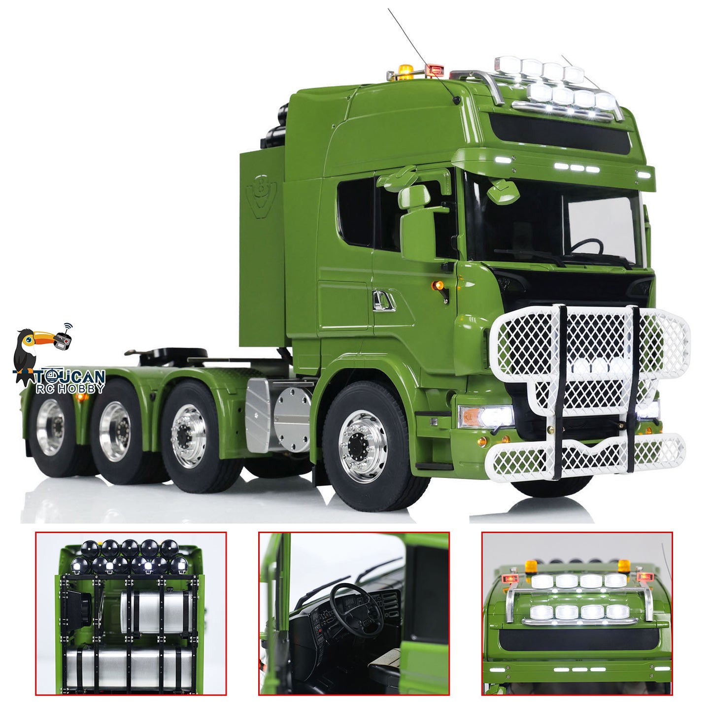 LESU 1/14 8X8 Metal Chassis RC Tractors Trucks RTR Radio Controlled Simulation Car Smoke Unit Hobby Models G-6057