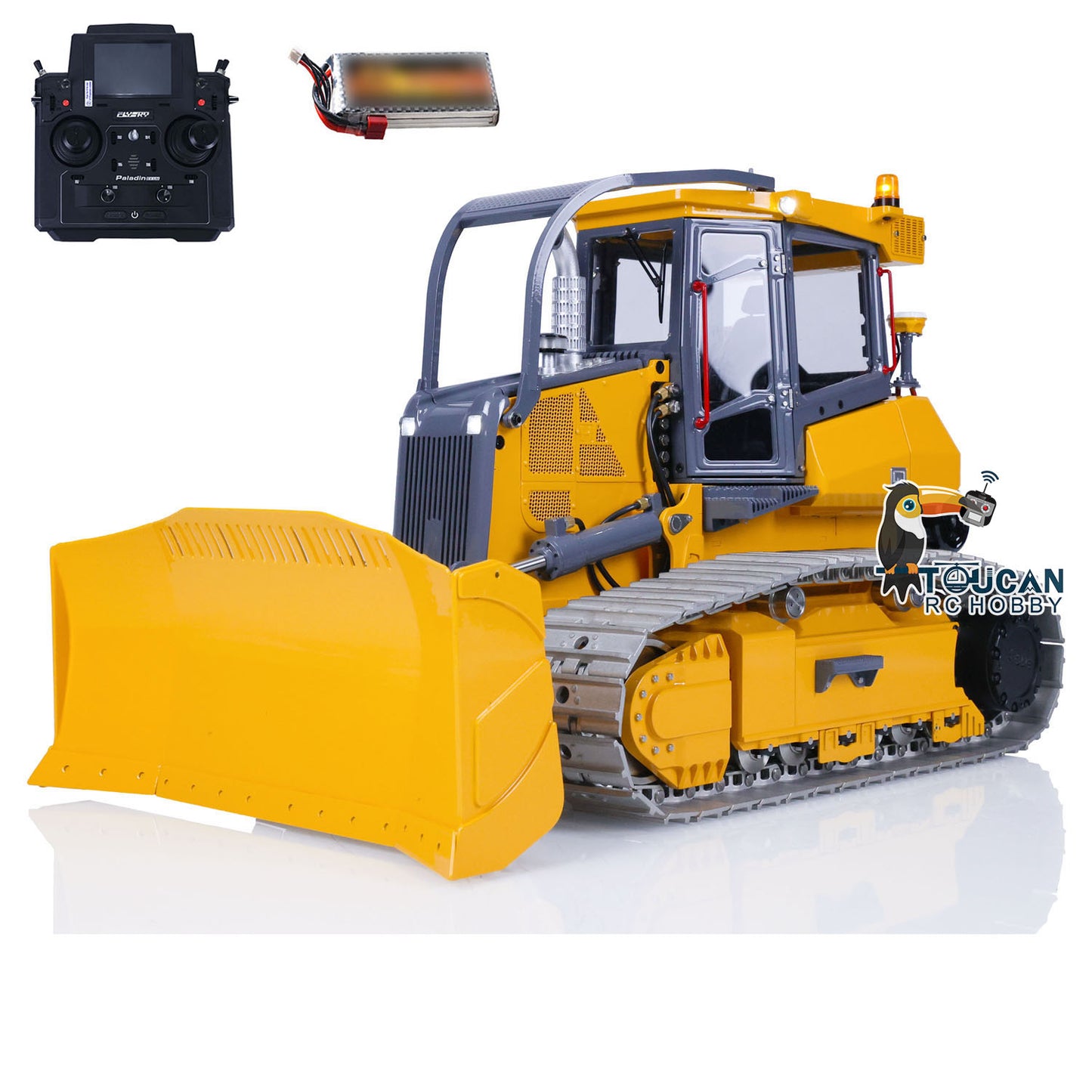 1/14 LESU RC Hydraulic Dozer Aoue 850K Metal Track Painted Assembled Bulldozer Model Light Sound