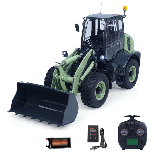 IN STOCK LESU Aoue WA100M-8 Metal 1/14 Remote Control Hydraulic Loader A0021 FlySky ST8 Radio Controller 4CH Valves Lights Sounds