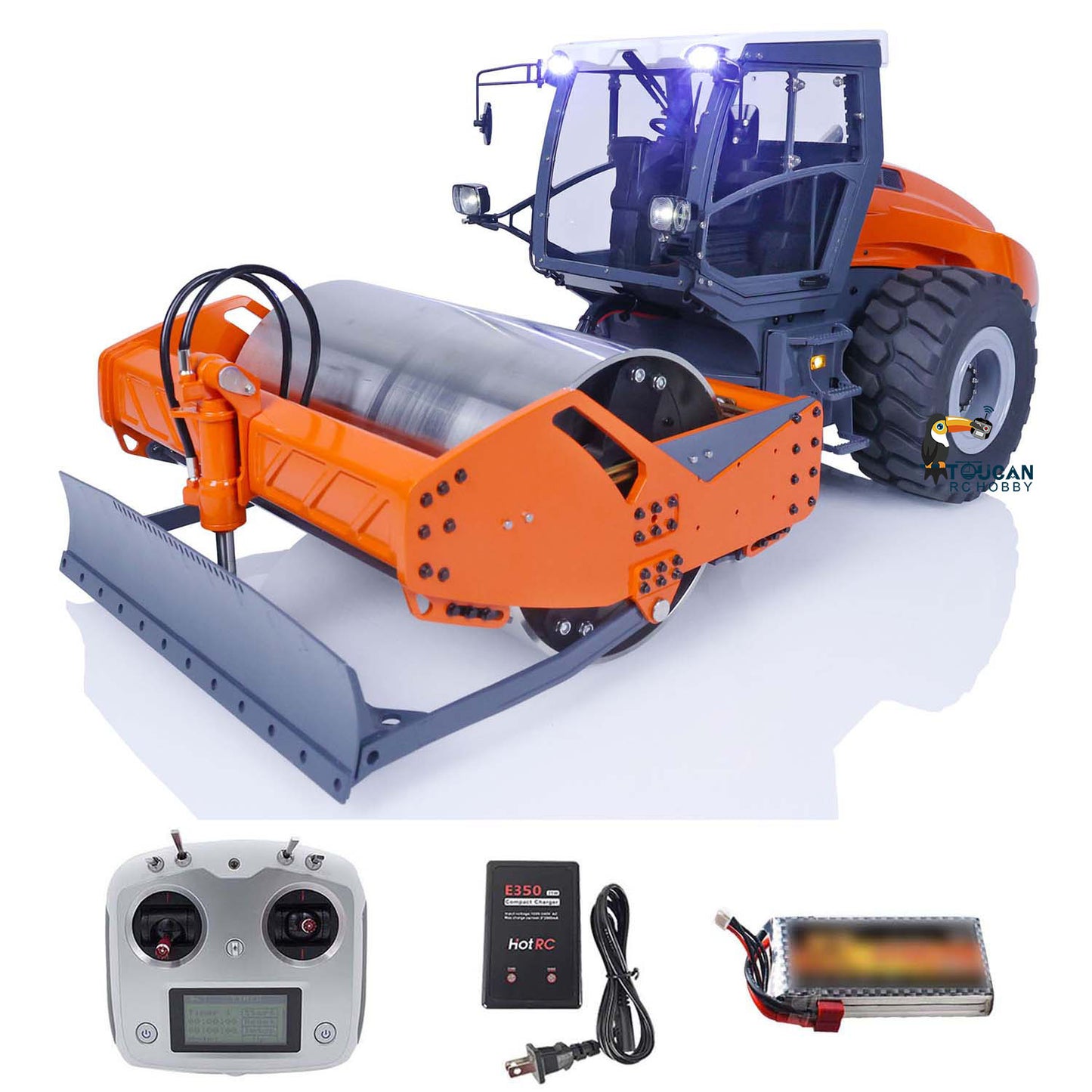 LESU 1/14 Metal Hydraulic Remote Control Road Roller Aoue-H13i Construction Car Model With I6S Radio System E350 Charger