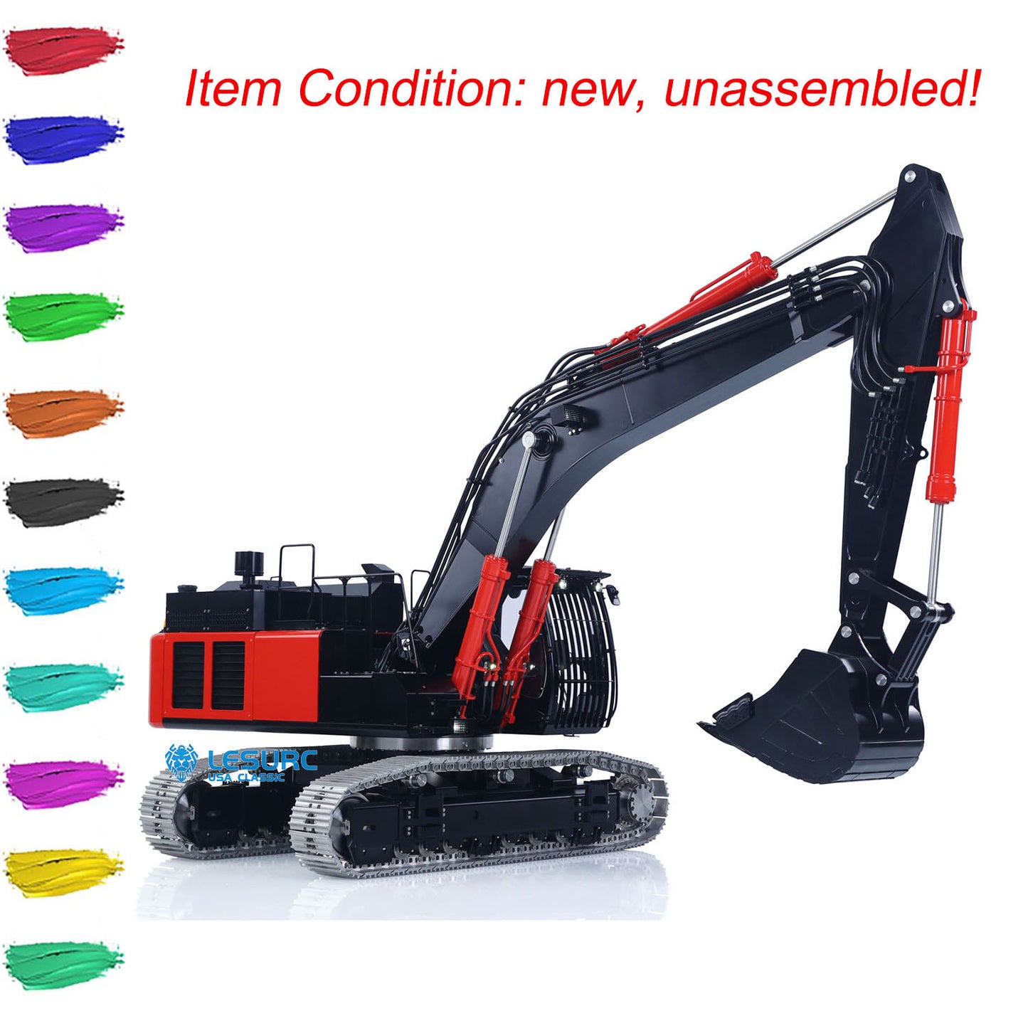 LESU Aoue ZX490 1/14 Remote Control Hydraulic Excavator KIT CNC Metal RC Digger Car 6CH Valve Light Brushless Pump Motor Model