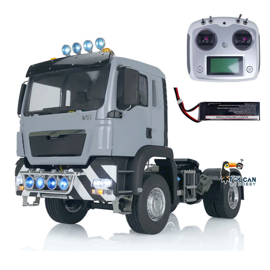 LESU 1/14 RC Tractor Truck for TGS 4x2 Remote Control Painted Car Metal Chassis W/ Motor Servo Warning Light Sound Light System