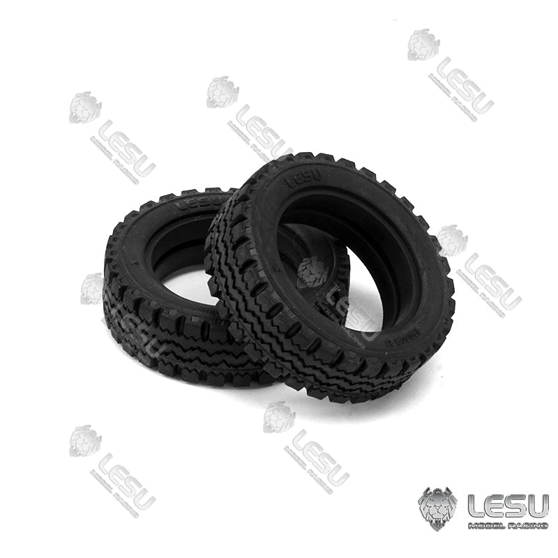 Front/Rear Wheel Tyre Wheel Hub 1 Pair for 1/14 Scale LESU Remote Controlled Hydraulic Forklift Model Car Parts DIY Truck