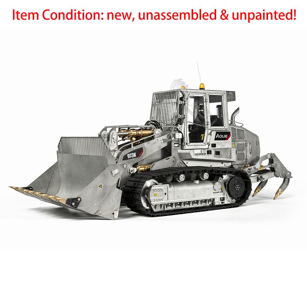 1/14 LESU 973K Remote Control Hydraulic Tracked Loaders Model Upgrade Version Unassembled With Rear Plow and Openable Bucket