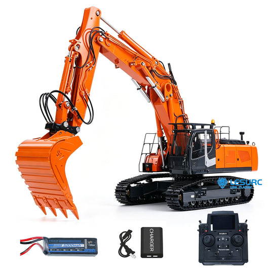 LESU LR956 1/14 Metal RC Hydraulic Excavator B0040 7CH 3Arms Digger Quick Coupler Brushless Motor Radio Light Sound Smoke RTR