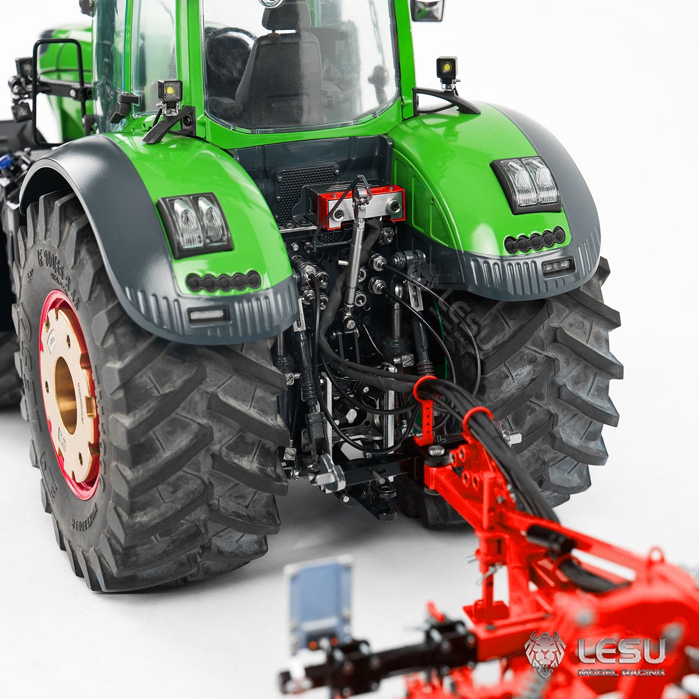 IN Stock LESU Metal 1/14 RC Tractor Truck AOUE 1050 4x4 Hydraulic Farm vehicle K500 Seedbed Pre-sowing Soil Preparation Planter Plough Light Sound