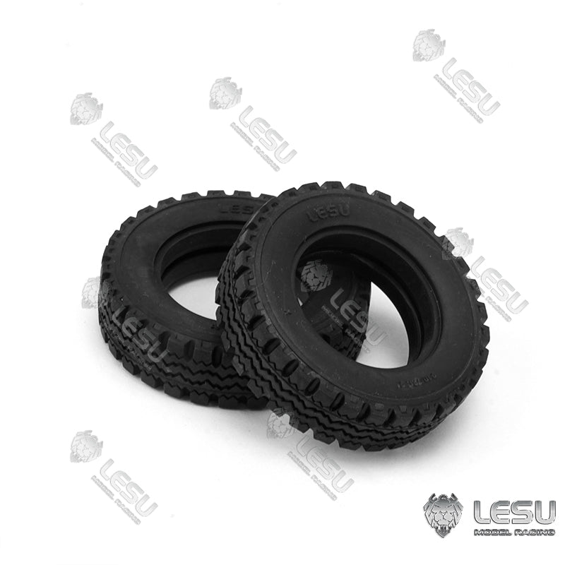 1 Pair Front Rear Wheel Tyres Wheel Hubs for 1/14 Scale LESU Remote Control Metal Hydraulic Forklift DIY Model Car Parts
