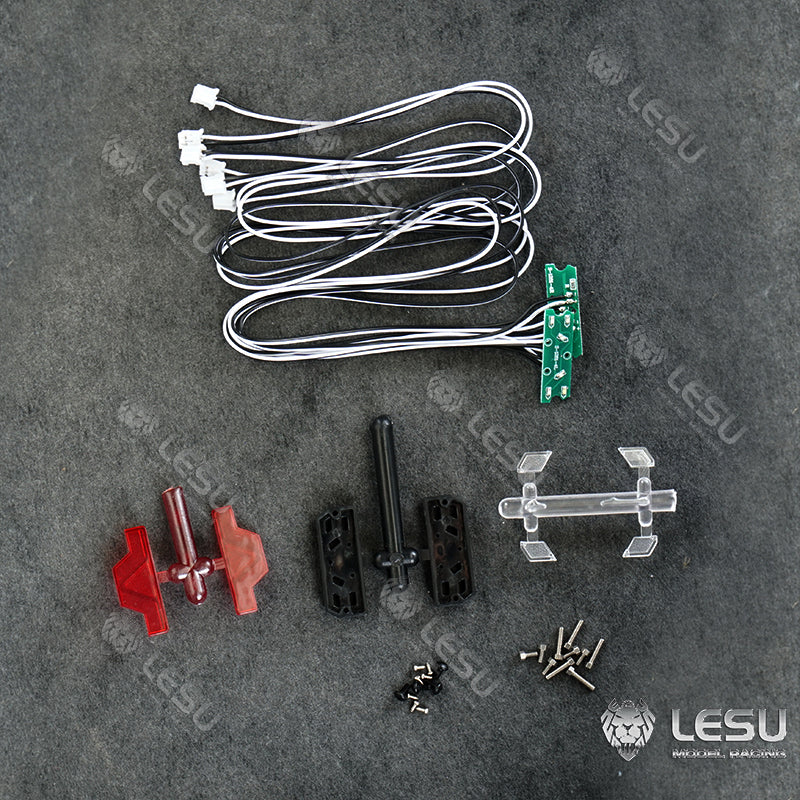 LESU Replacements Accessories Spare Sets for 1/14 Remote Controlled Trailer Tractor Truck DIY Model Wheels Lights