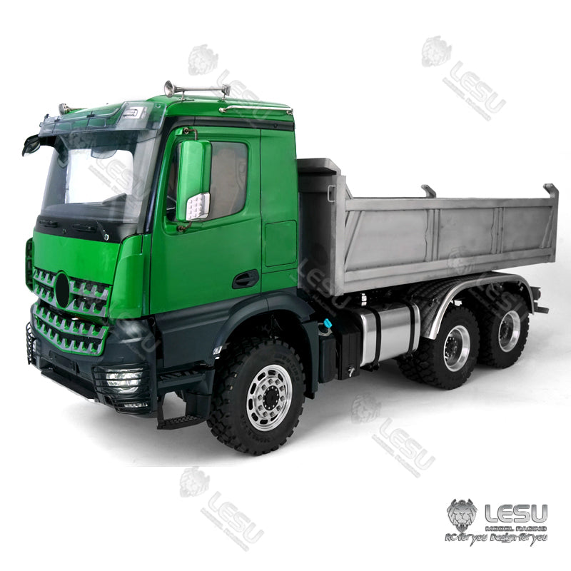 LESU 1/14 Scale 3348 6X6 3Axles RC Hydraulic Dumper Truck Construction Vehicle Model KABOLITE Cabin W/ Sound Light System Motor