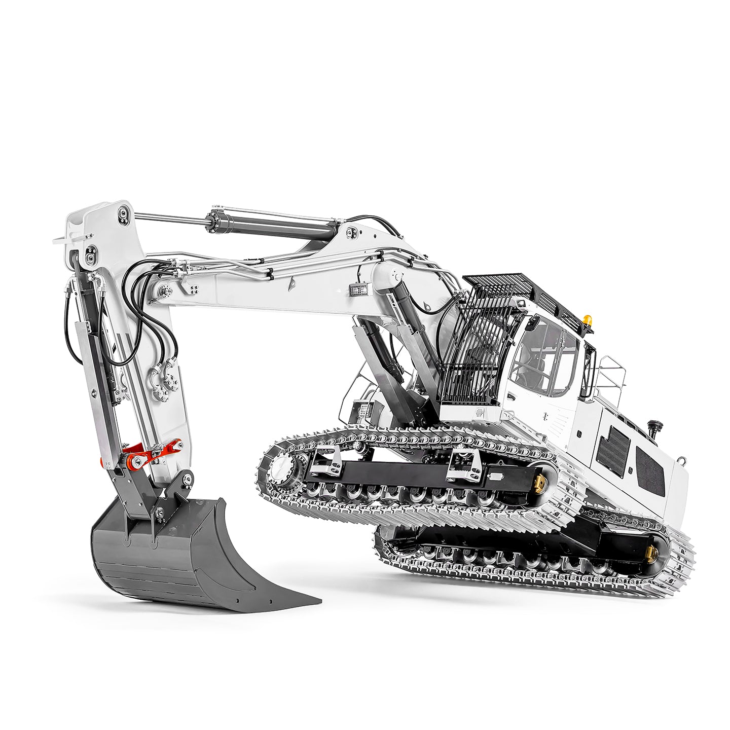 Metal LESU 1/14 RC Hydraulic Excavator 2 Arms LR956 Remote Control Digger Model 4MPA Dual Pumps Light 3S Battery PL18EV LITE