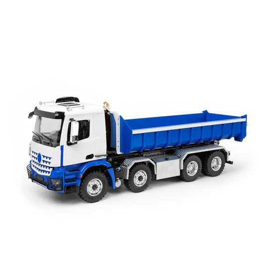 LESU Z0096 1/14 RC Hydraulic Roll Off Dump Truck with 8x8 Metal Chassis Telescopic Hook Lift 3 Speed Transmission Light Sound