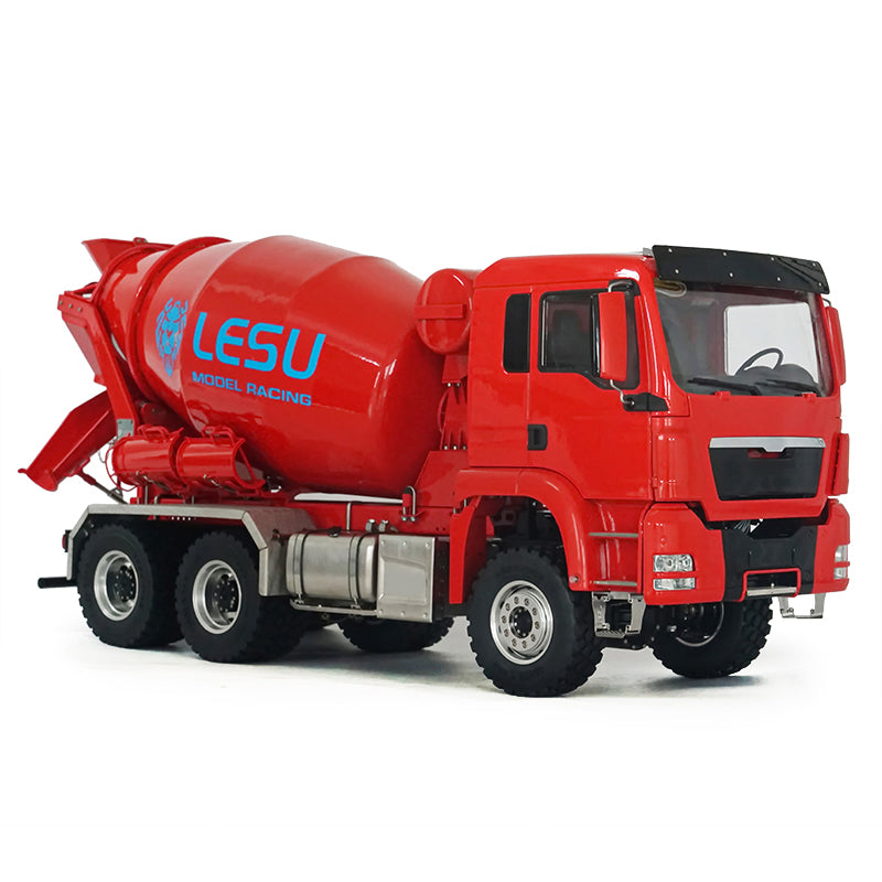 LESU 6x6 Metal 1/14 RC Mixer Truck for Remote Controlled Unpainted Agitating Lorry Concrete Car Model Motor Servo Sound Lights