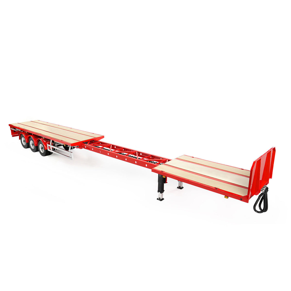 LESU A0050 Metal 3Axles Manual Support Legs Extendable Flatbed Semi Trailer for 1/14 Remote Control Tractor Truck RC Loader DIY Model