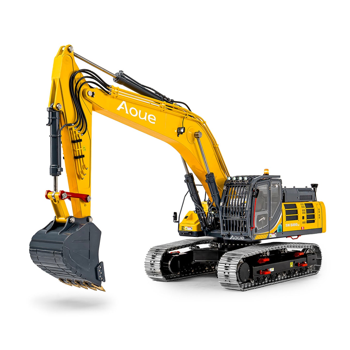 Metal LESU 1/14 Remote Control Hydraulic Tracked Excavator SK500 RC Digger 6CH Valve 3MAP Pump Brass Relief Valve Light System