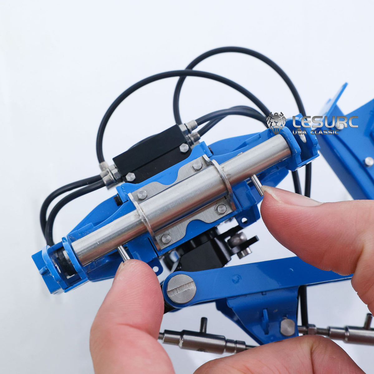 11.11 Flash Sale LESU Metal K500 Seedbed Pre-sowing Soil Preparation Machine Planter Plough Hydraulic Mounted Reversible Plow C0072 for 1/14 RC Hydraulic Tractor AOUE 1050 Model