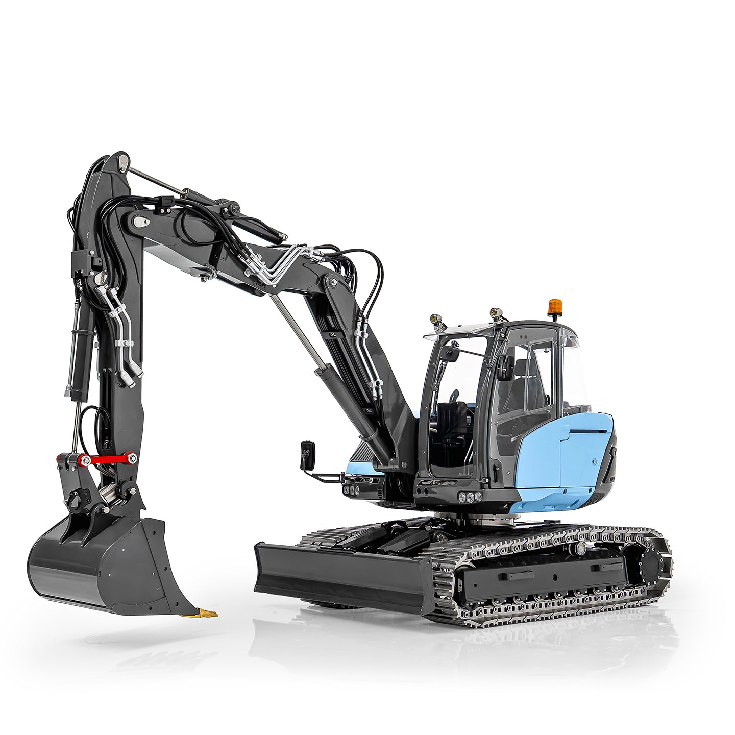 LESU 1/14 Metal RC Hydraulic Excavator MC15 RTR 4Arms Remote Control Digger 15MC 9 Valves Dual Pumps Light Sound PL18EV Lite