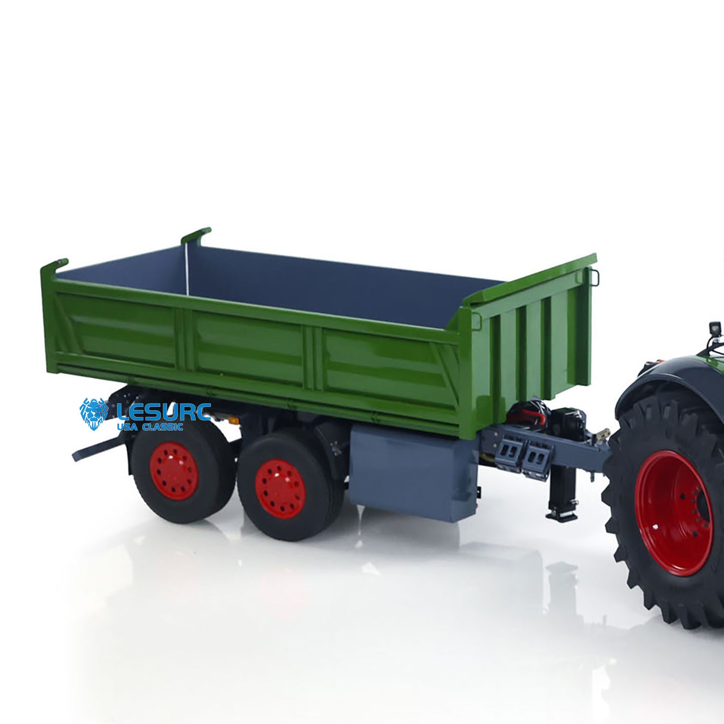 LESU A0051 1/14 Metal Hydraulic RC Full Trailer with Electric Support Legs LED Lights for RC Tractor Trucks Backyard Fun
