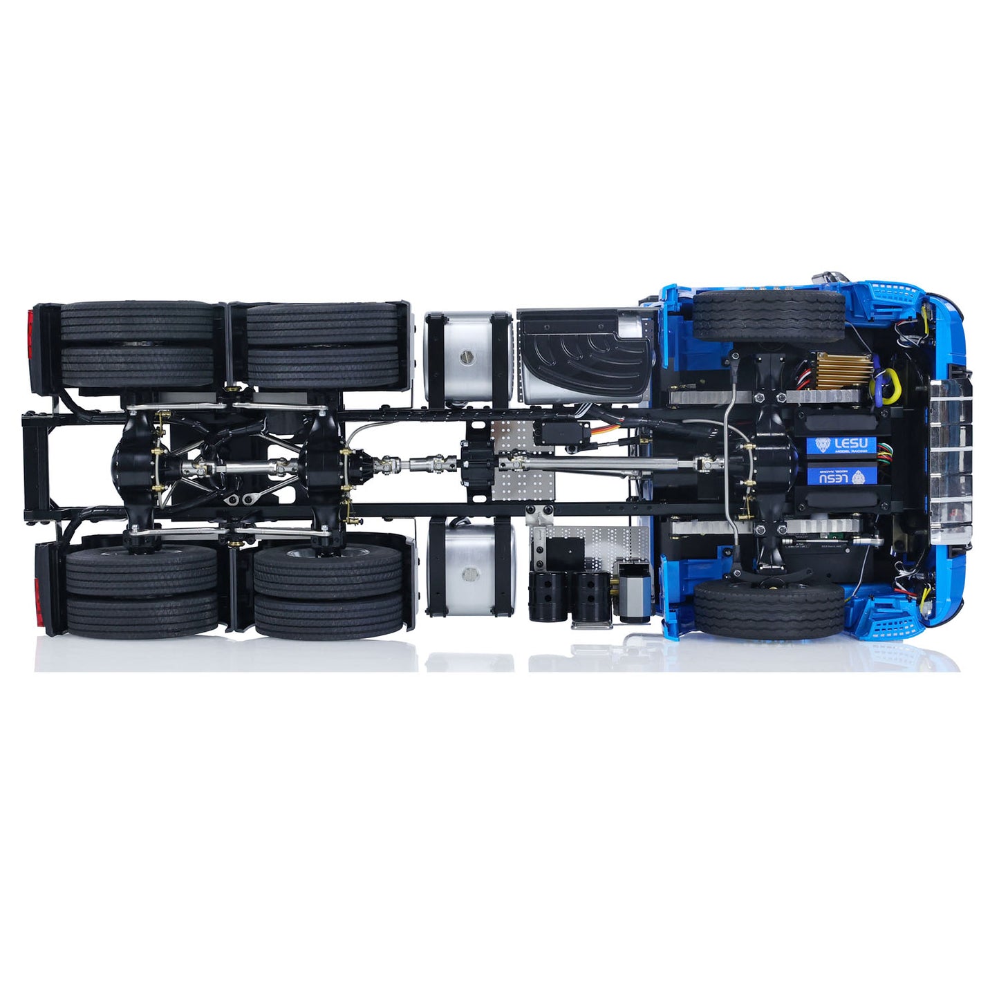 IN STOCK LESU 1/14 RC Tractor Truck 6x6 Metal Chassis Model Radio System 2-speed Gearbox Sounds Lights ESC Motor Servo