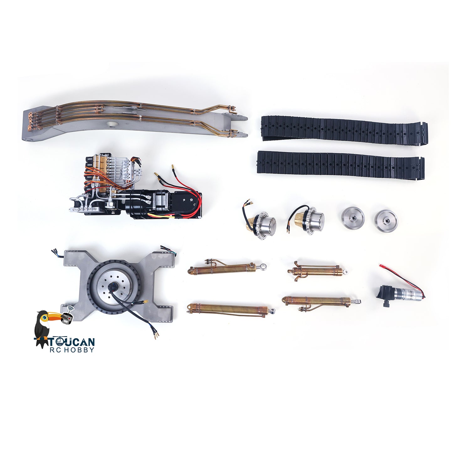 Metal LESU C374F KIT Model 1/14 Hydraulic Remote Control Heavy Excavator RC Digger 6CH Valve LCD Screen Light Pump Hobbywing ESC