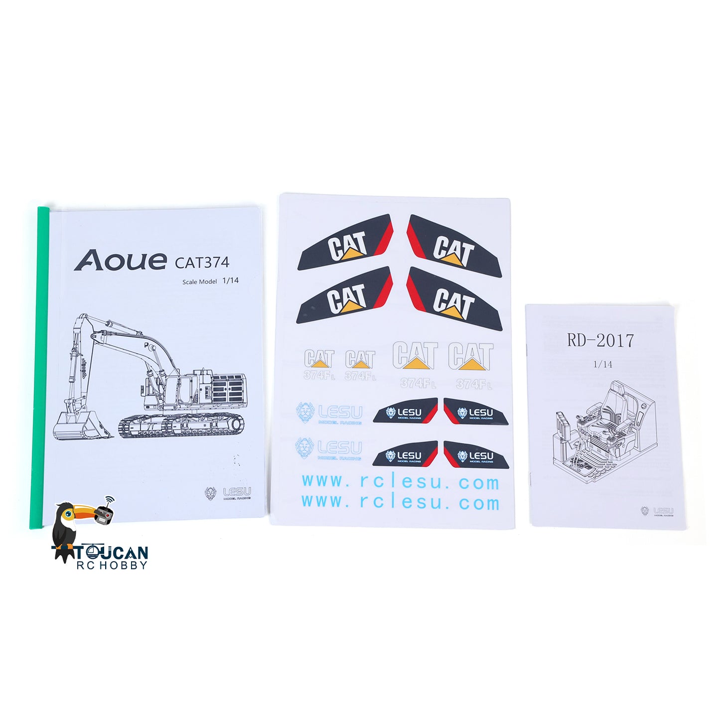 Metal LESU C374F KIT Model 1/14 Hydraulic Remote Control Heavy Excavator RC Digger 6CH Valve LCD Screen Light Pump Hobbywing ESC