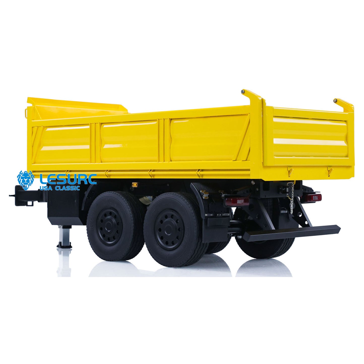 LESU A0051 1/14 Metal Hydraulic RC Full Trailer with Electric Support Legs LED Lights for RC Tractor Trucks Backyard Fun