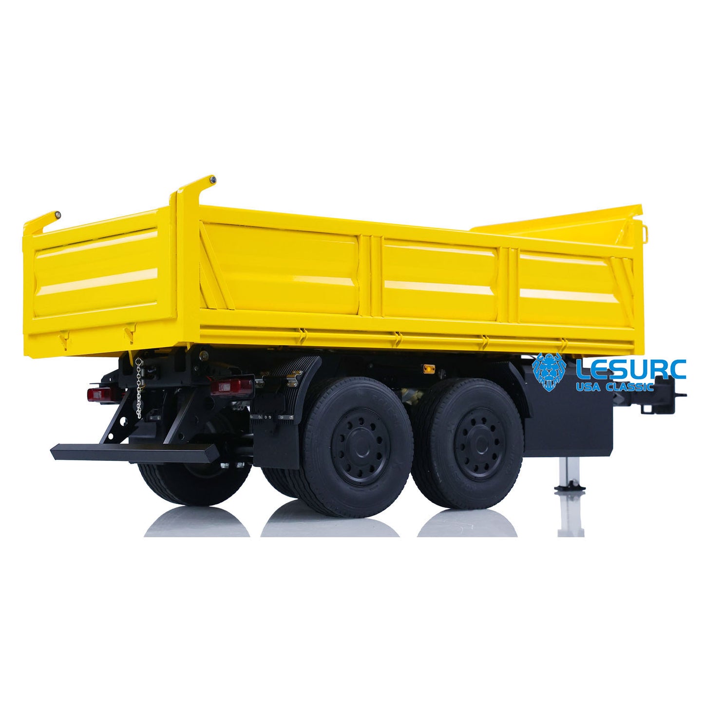 LESU A0051 1/14 Metal Hydraulic RC Full Trailer with Electric Support Legs LED Lights for RC Tractor Trucks Backyard Fun
