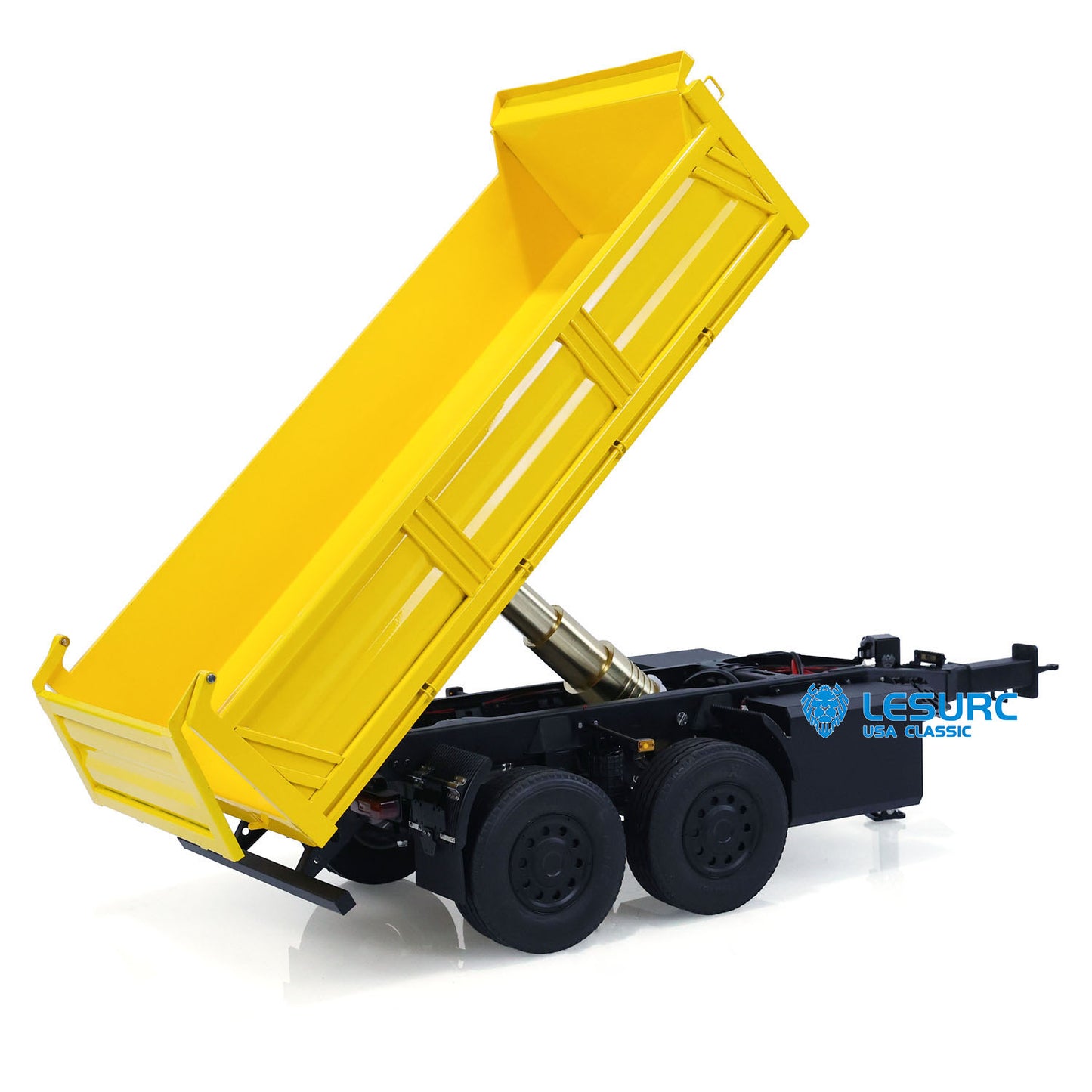LESU A0051 1/14 Metal Hydraulic RC Full Trailer with Electric Support Legs LED Lights for RC Tractor Trucks Backyard Fun