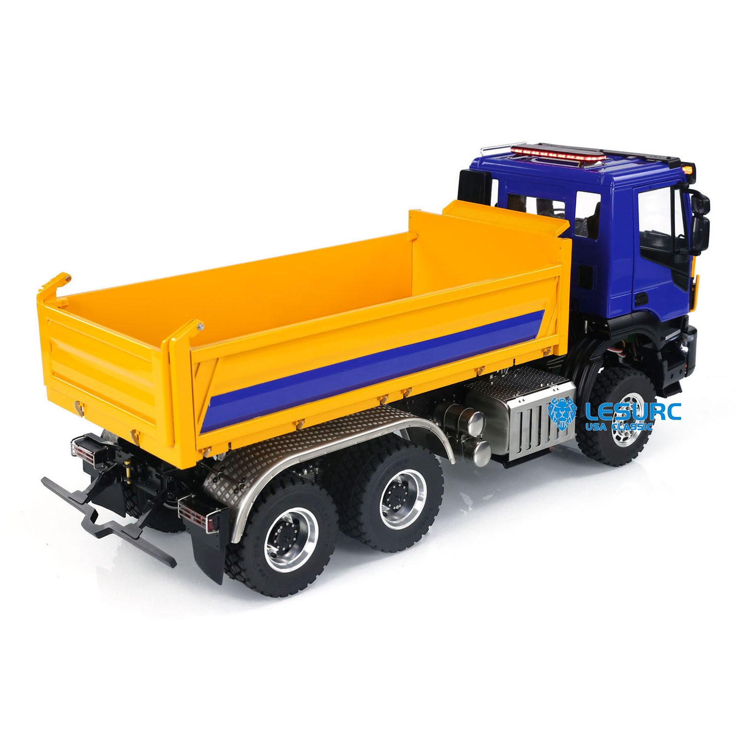 LESU 1/14 RC Hydraulic Dump Truck 3-way Metal 6x6 Remote Control Tipper Car Model Simulation Vehicle FlySky I6S Radio 3Speed