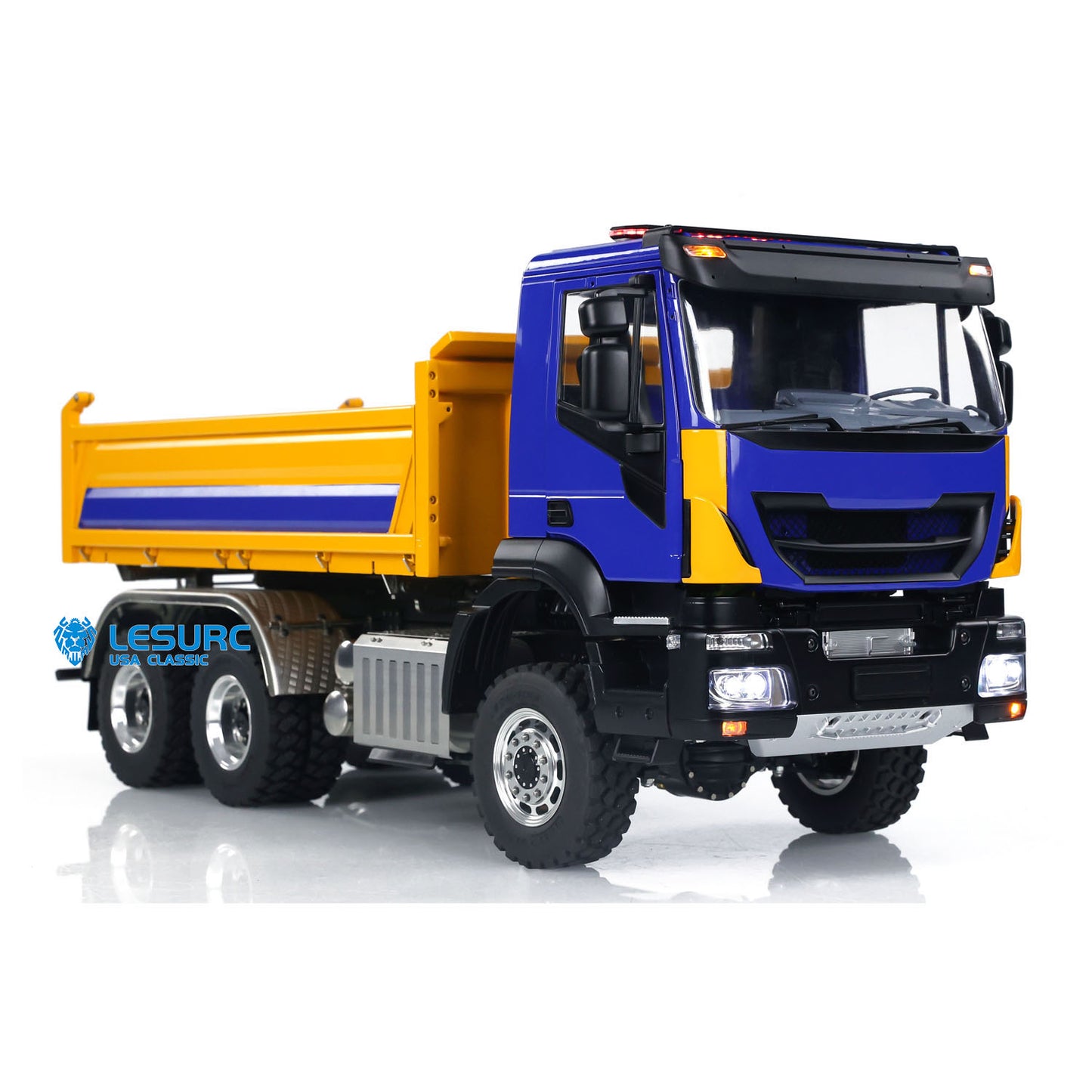 LESU 1/14 RC Hydraulic Dump Truck 3-way Metal 6x6 Remote Control Tipper Car Model Simulation Vehicle FlySky I6S Radio 3Speed