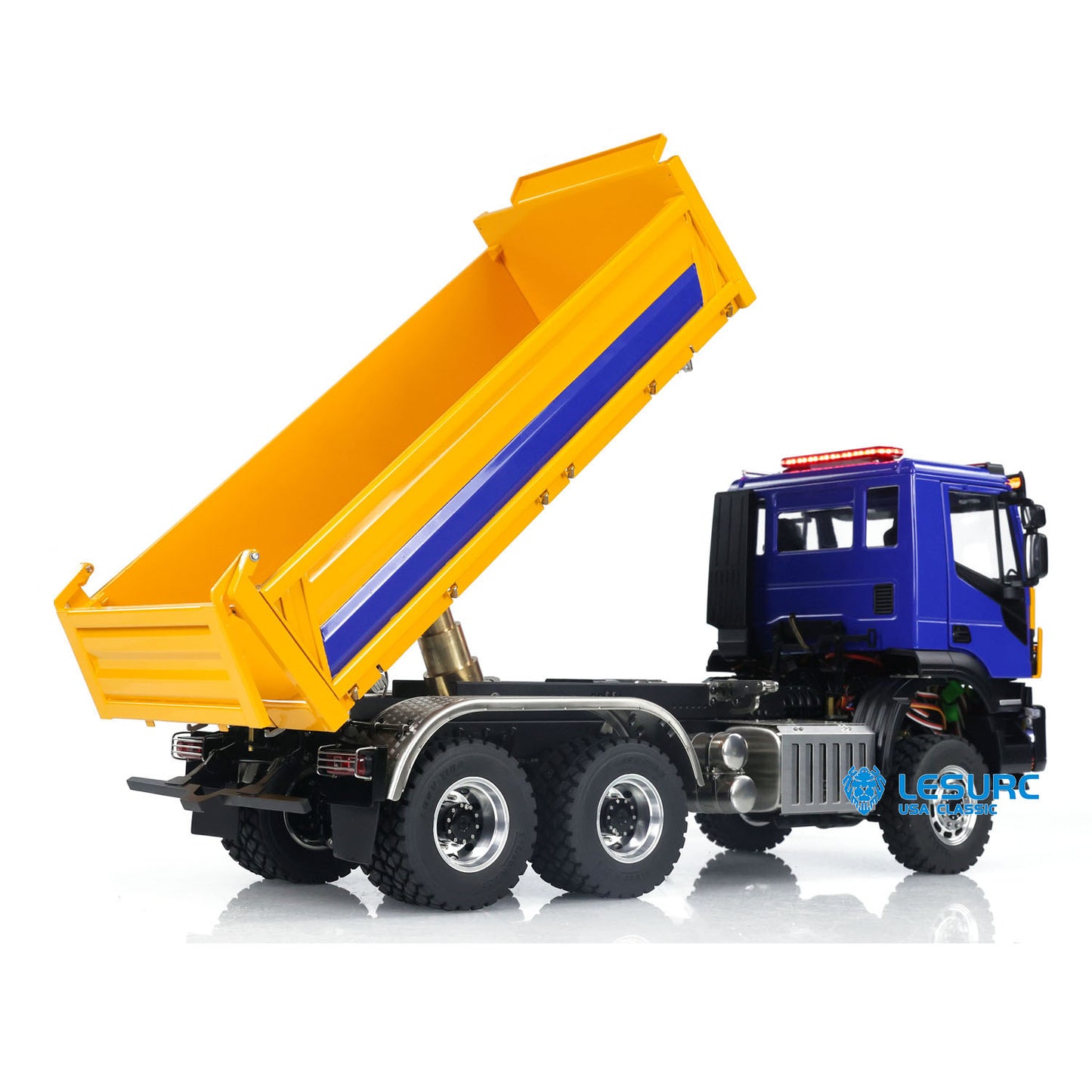 LESU 1/14 RC Hydraulic Dump Truck 3-way Metal 6x6 Remote Control Tipper Car Model Simulation Vehicle FlySky I6S Radio 3Speed