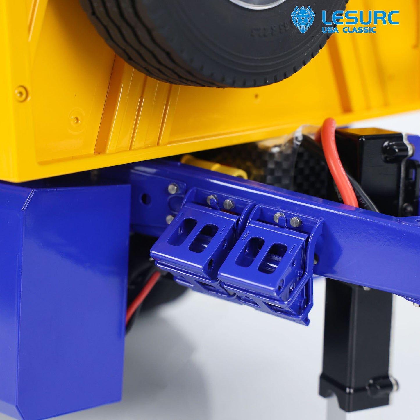 LESU A0051-C 1/14 Metal Full Dump Trailer 2-Axle Heavy Haul Transport Vehicle Electric Landing Legs LED Lights for RC Tractor Truck DIY Models for Model Enthusiast