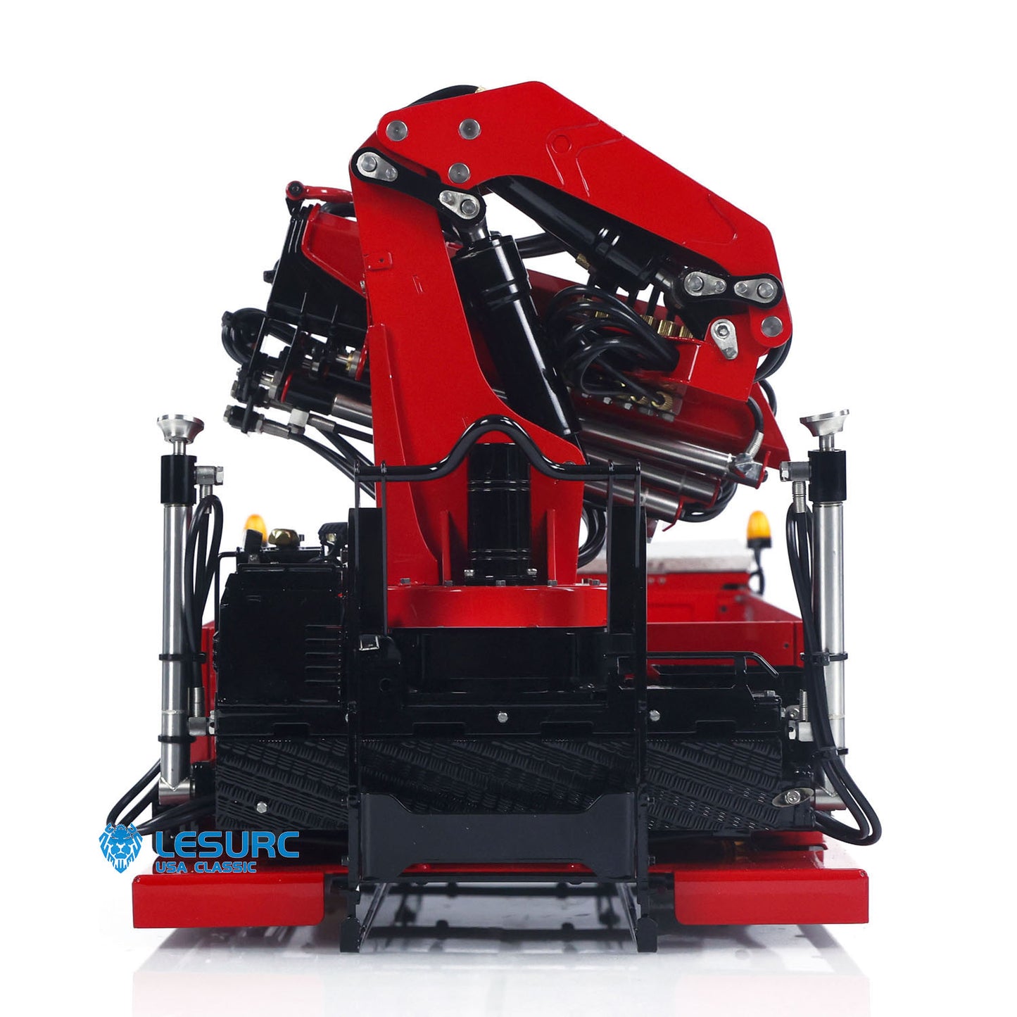 LESU 1/14 Stainless Steel Cargo Box Hydraulic Crane with 7CH Valve Pump Lights for Z0031 Z0017 Z0036 Z0016 20160901 RC Roll Off Dumper