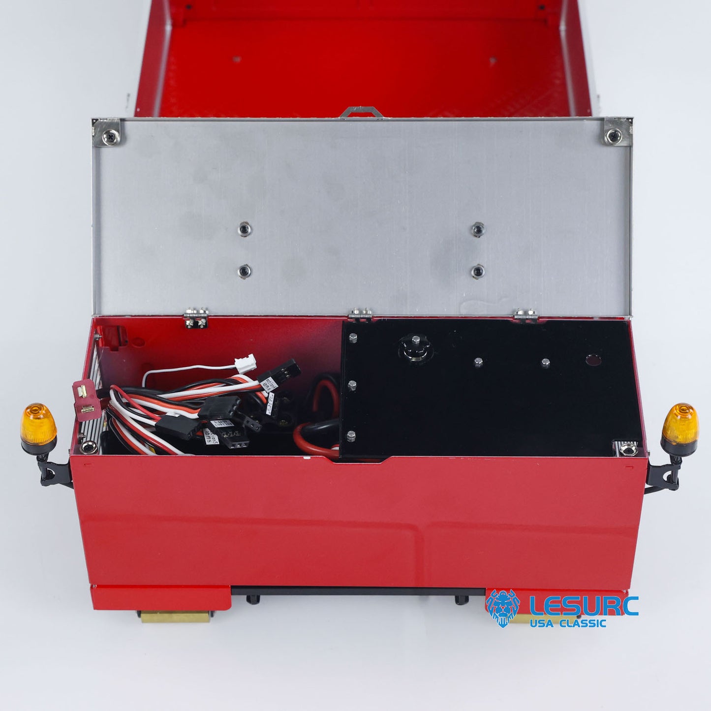 LESU 1/14 Stainless Steel Cargo Box Hydraulic Crane with 7CH Valve Pump Lights for Z0031 Z0017 Z0036 Z0016 20160901 RC Roll Off Dumper