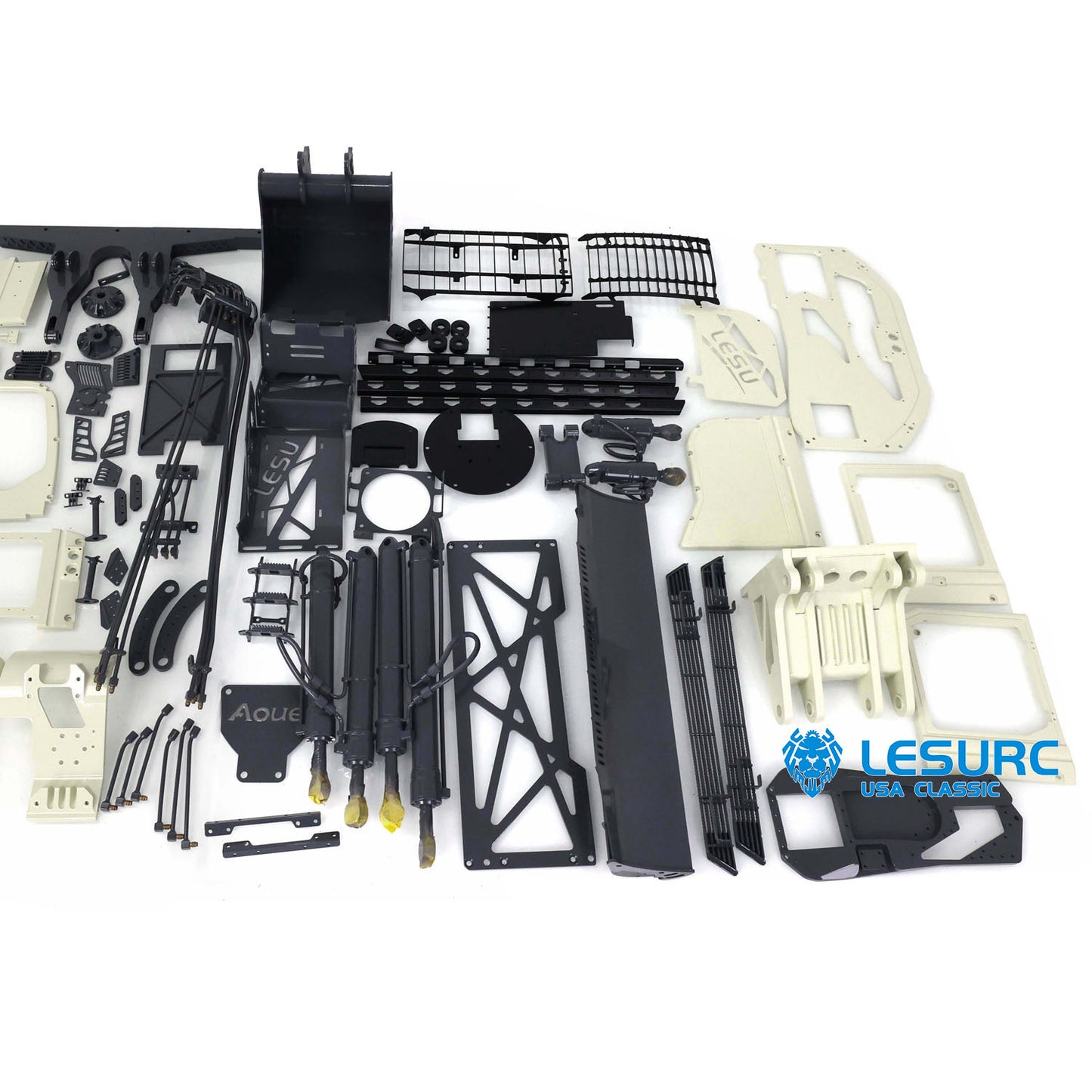 LESU Metal 1/14 RC Hydraulic Tracked Excavator Digger Model Aoue ET35 W/ Driver Light Motor Servo Pump Upgrade Accessories